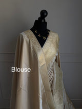 Banarasi semi Katan silk saree in champagne
