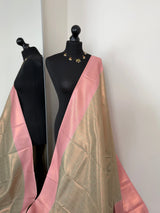 Semi silk mint green saree with pink border. Modern and traditional silk saree LaiLai Sarees