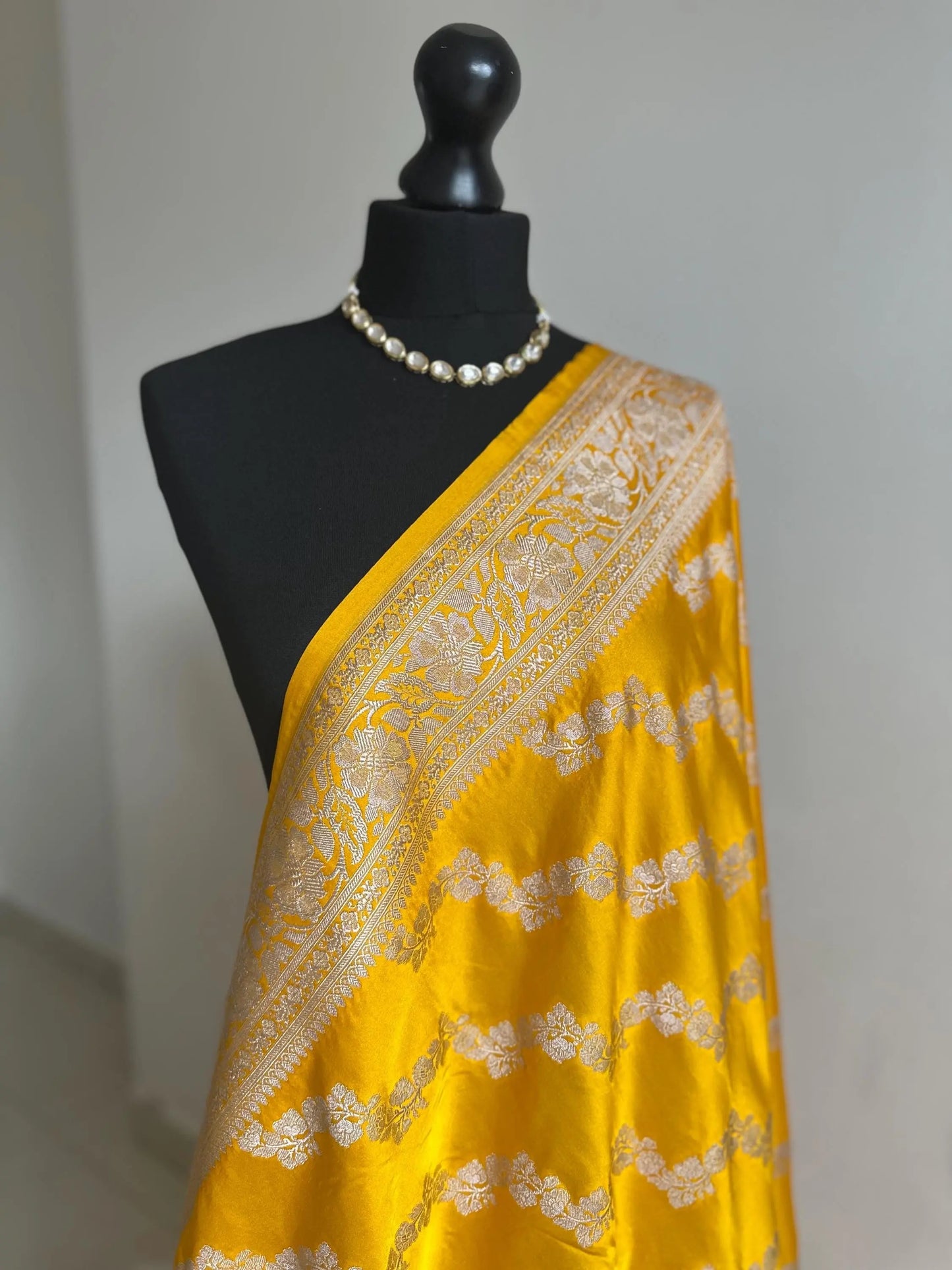 Banarasi silk saree in golden yellow with gold Zari.Golden mustard pattu Saree Traditional Saree with plain contrast blouse with Fall Pico Etsy