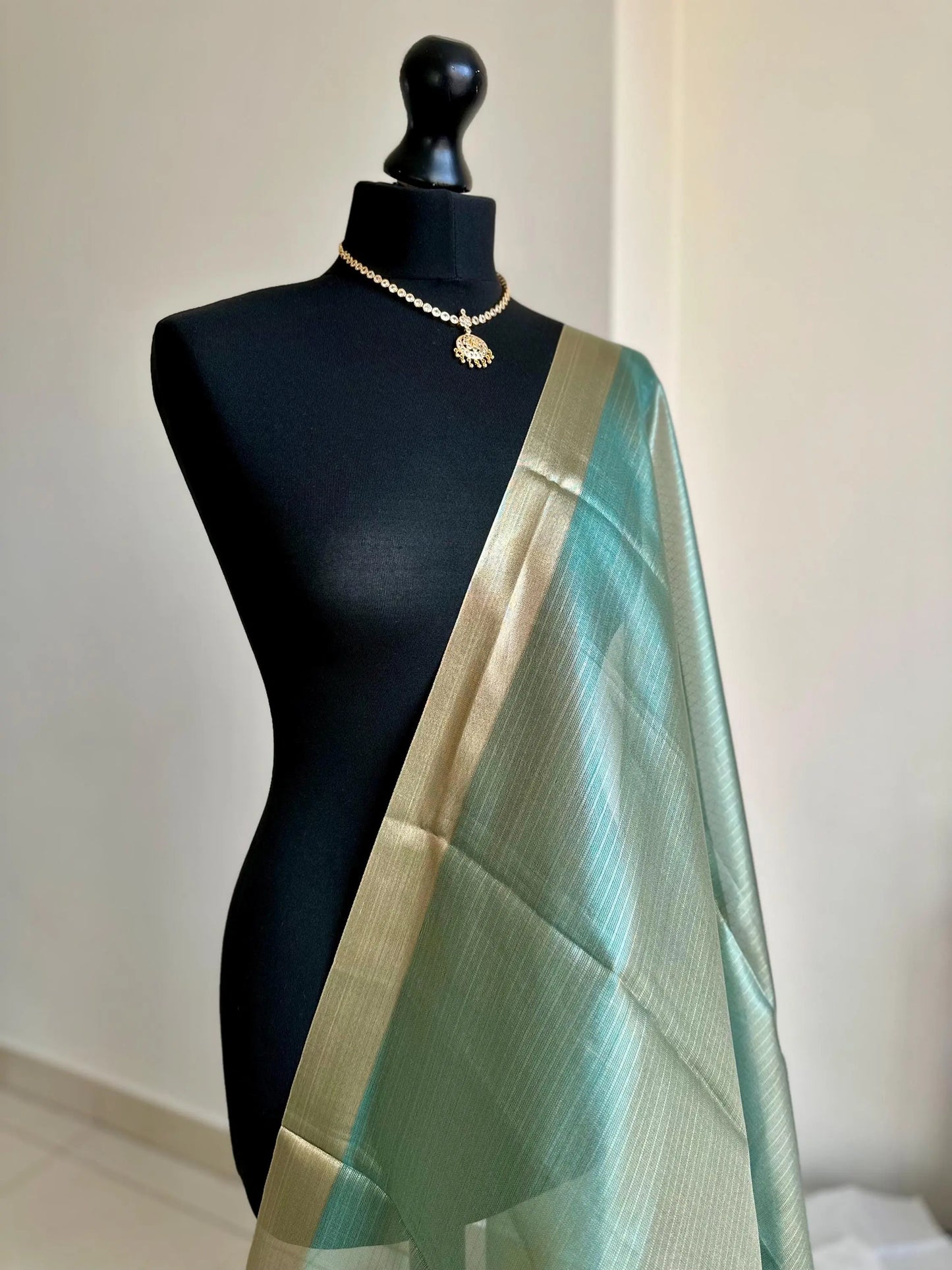 Teal shimmer soft tissue saree with border and unstitched blouse.Soft blue wedding guest party and traditional saree for a unique saree look Etsy