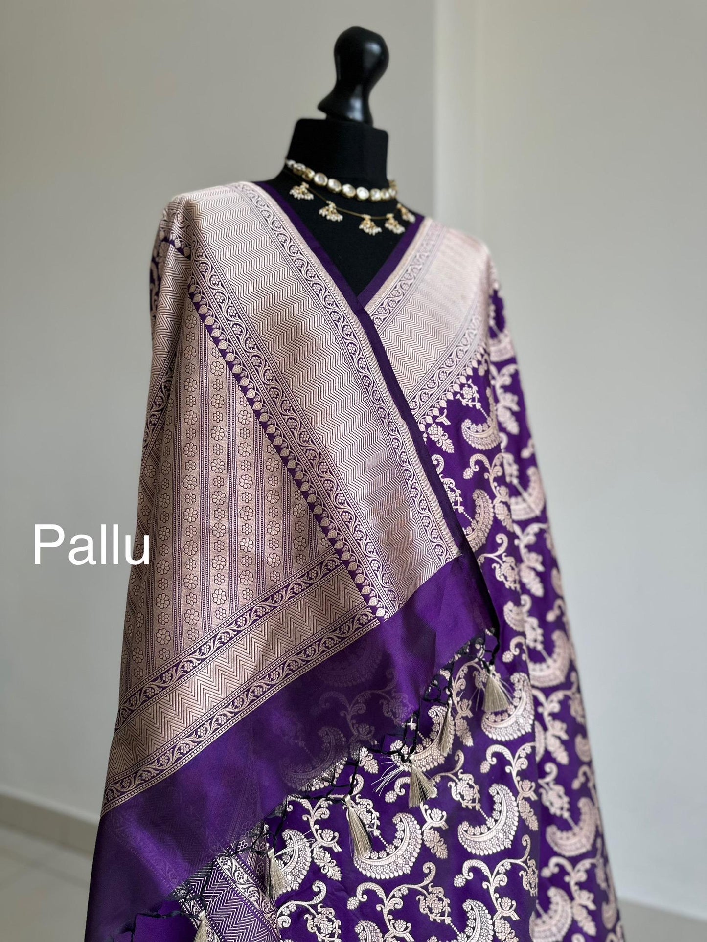 Purple Banarasi silk saree with gold zari Indian wedding saree bridal Katan silk saree party wear saree handloom saree for women