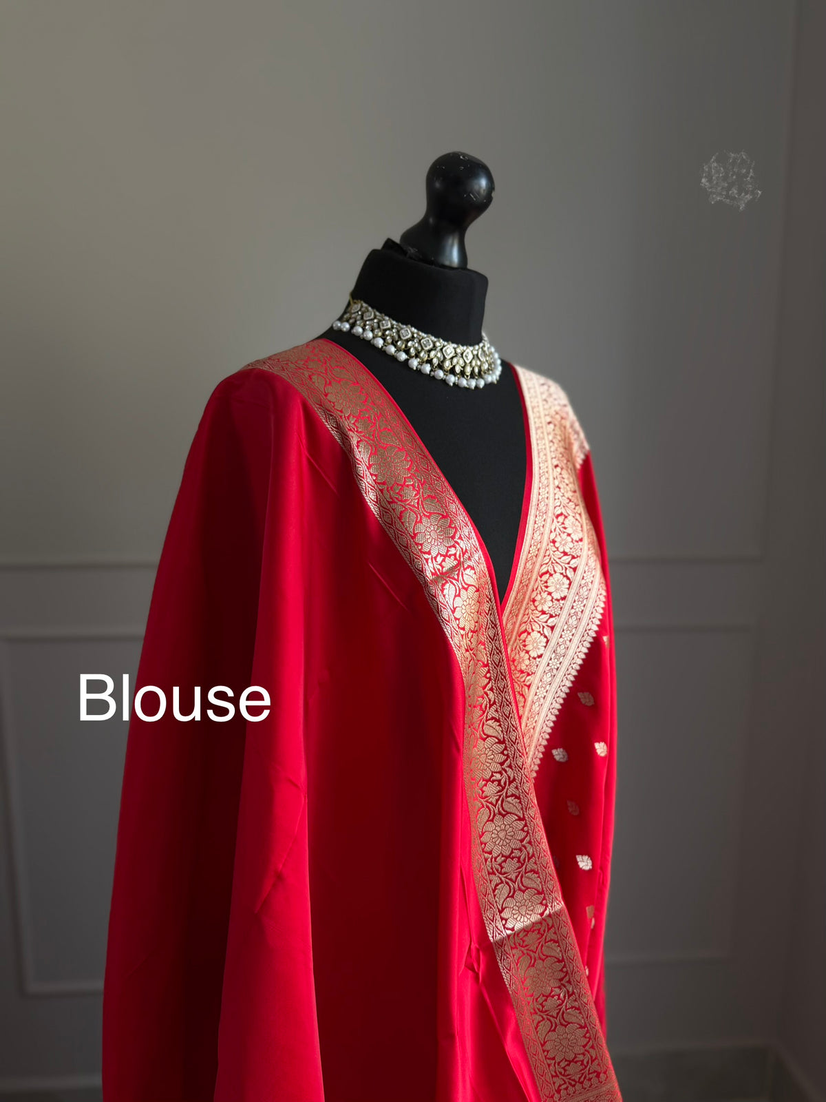 Classic Red Banarasi Silk Saree with Gold Zari and satin finish