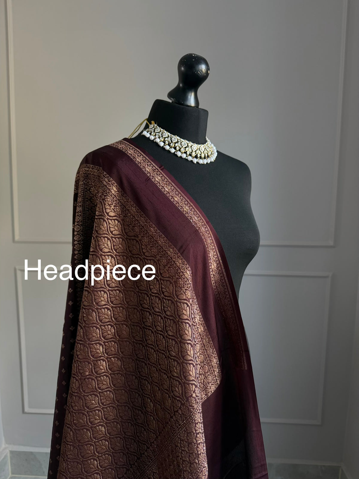 Chocolate brown handloom silk saree with gold zari border | wedding saree Traditional silk saree
