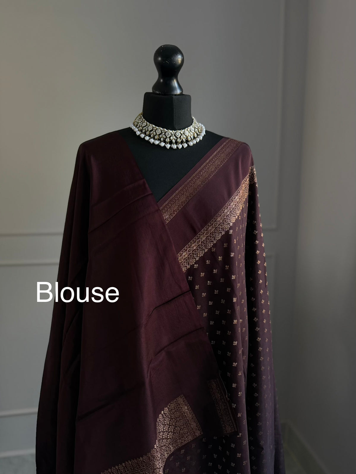 Chocolate brown handloom silk saree with gold zari border | wedding saree Traditional silk saree