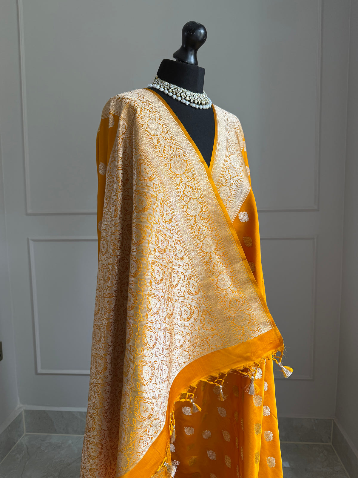 Banarasi Katan silk saree in sandalwood