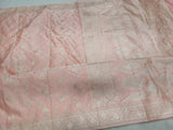 Elegant muted peach pink Banarasi Saree with champagne gold Zari