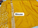 Mustard Pure Banarasi Silk Saree with Gold Zari