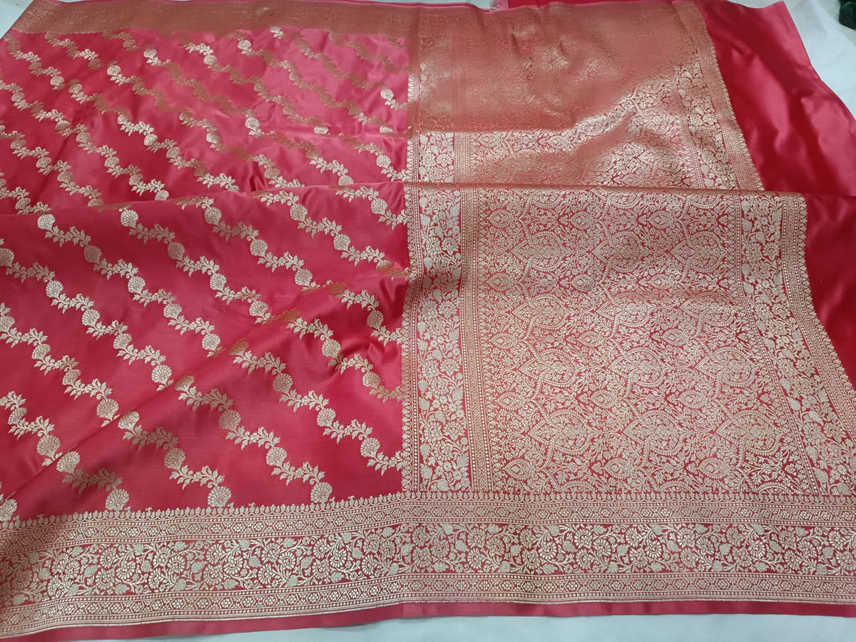 [Pre-order] Pink Banarasi Silk Saree with Silver Zari
