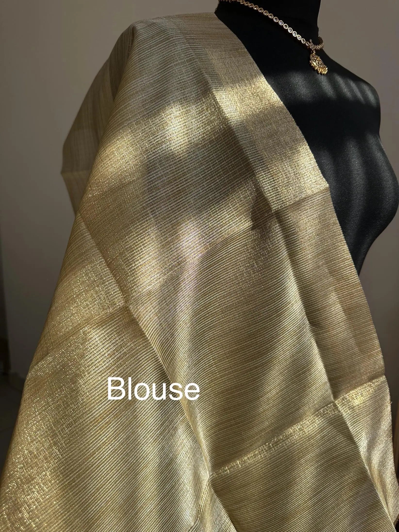Gold and silver dual-tone tissue saree. Elegant shimmer saree for wedding guests, festive & party wear, creating a sophisticated dreamy look Etsy