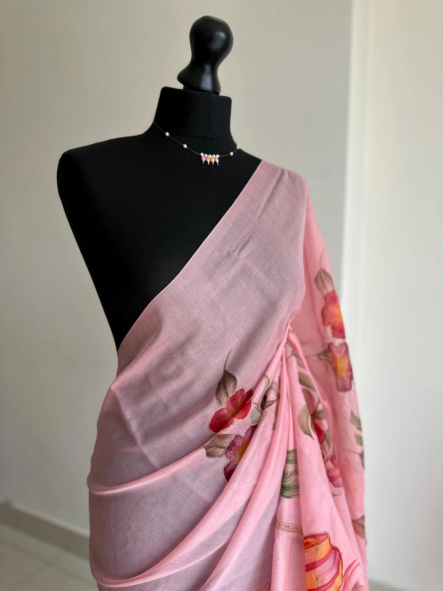 Semi Banarasi Georgette Saree in Pink - Handcrafted and Stylish - LaiLai Sarees